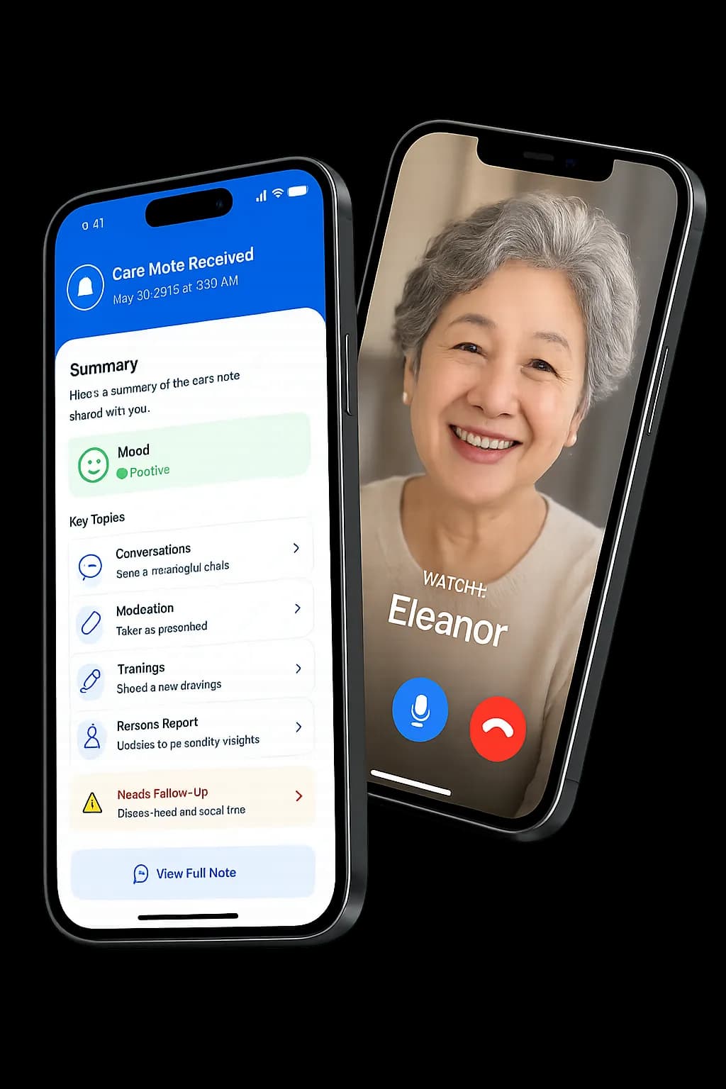 WelVoiceアプリの画面を表示したiPhone